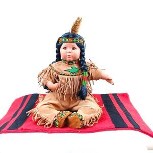 Artaffects 1992 Brave And Free Porcelain Doll With Braided Hair & Native-Inspire